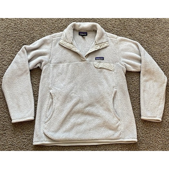 Patagonia Jackets & Blazers - Patagonia Womens Snap T Fleece Fuzzy Pullover Solid White/Cream Size‎ Medium